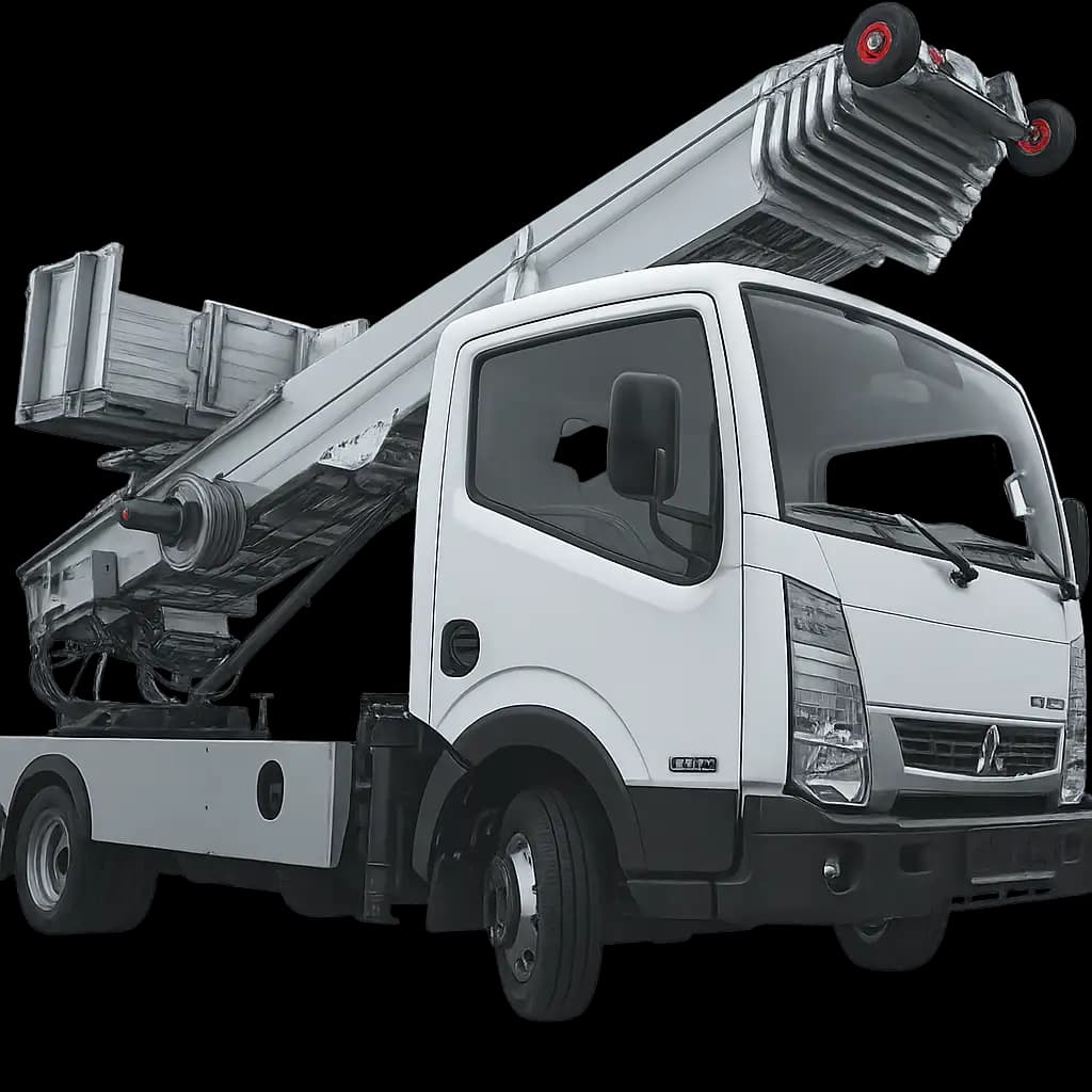 Möbellift-Fahrzeug von MöbelliftPLUS mit aufgebautem Lift